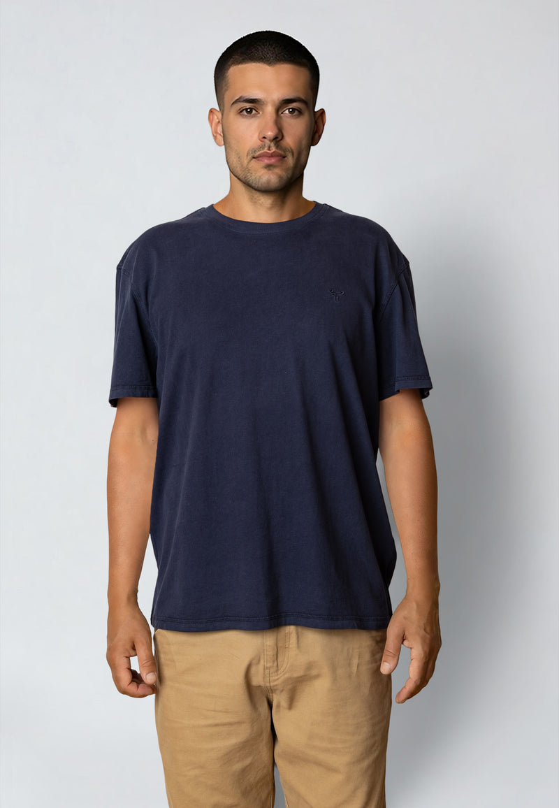 Fat Moose TAYLOR COTTON T-SHIRT T-shirts S/S Navy