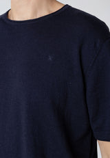 Clean Cut Copenhagen THOMAS KNITTED T-SHIRT T-shirts S/S Navy