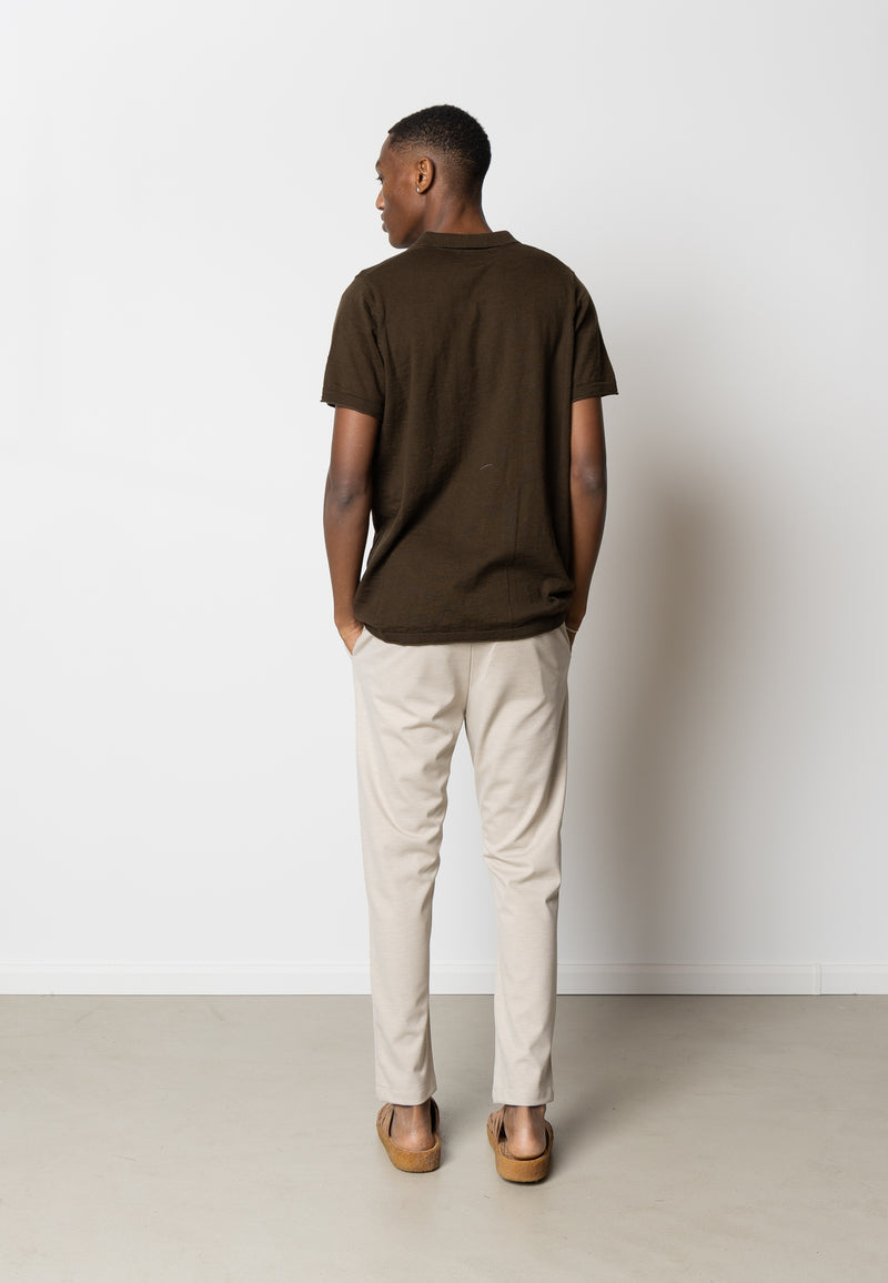 Clean Cut Copenhagen Thomas knitted polo Polos Dark Brown