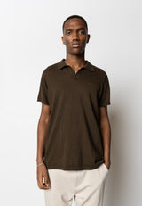 Clean Cut Copenhagen Thomas knitted polo Polos Dark Brown