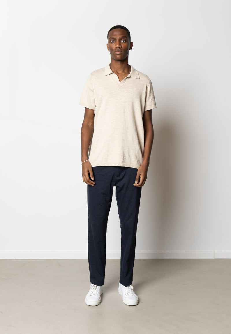 Clean Cut Copenhagen Thomas knitted polo Polos Ecru
