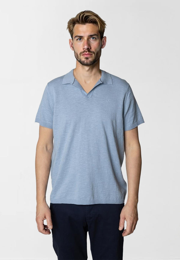 Clean Cut Copenhagen Thomas knitted polo Polos Lyseblå