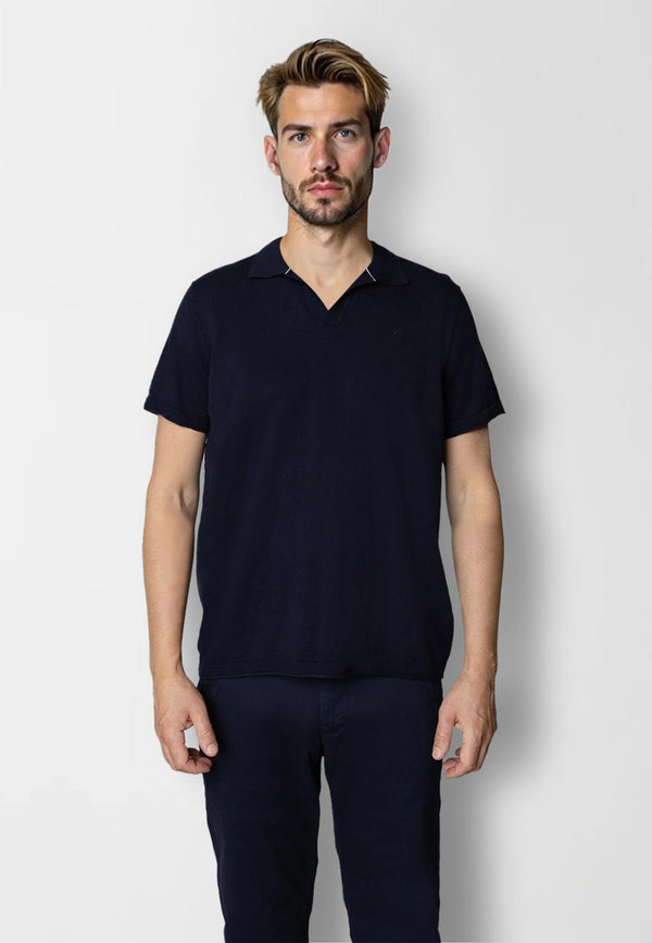 Clean Cut Copenhagen Thomas knitted polo Polos Navy