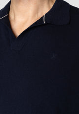 Clean Cut Copenhagen Thomas knitted polo Polos Navy
