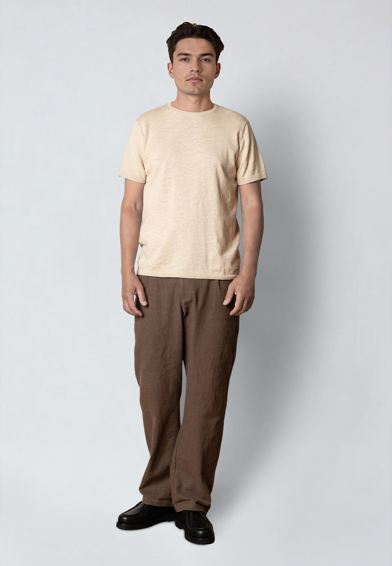 Clean Cut Copenhagen Thomas knitted t-shirt T-shirts S/S Ecru