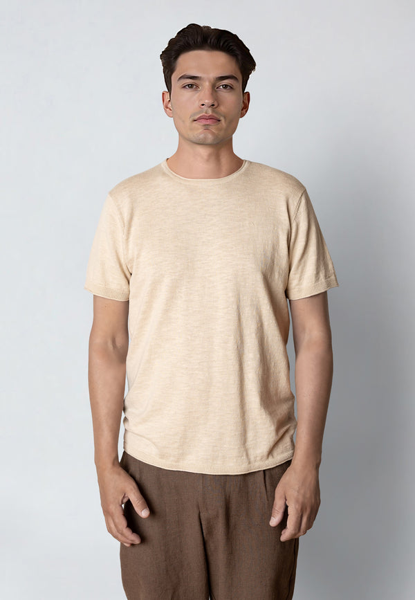 Clean Cut Copenhagen Thomas knitted t-shirt T-shirts S/S Ecru