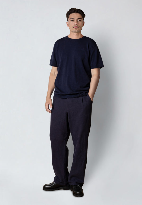 Clean Cut Copenhagen Thomas knitted t-shirt T-shirts S/S Navy