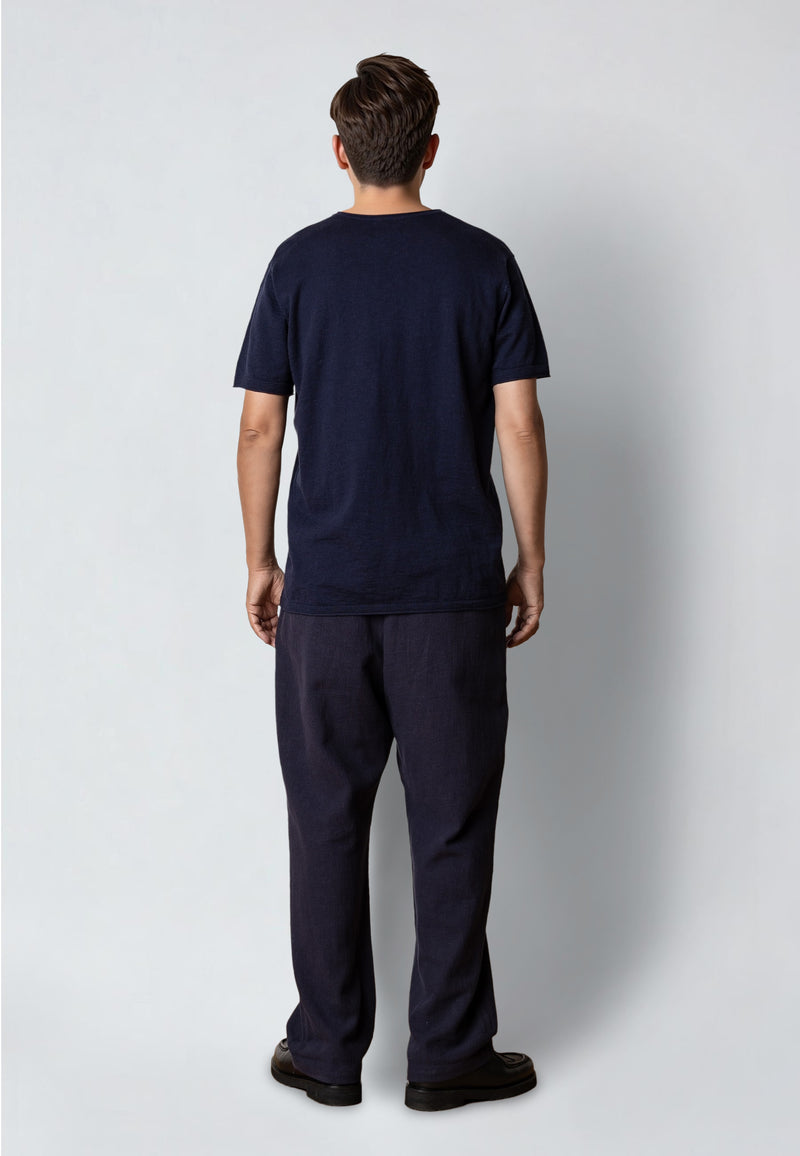 Clean Cut Copenhagen Thomas knitted t-shirt T-shirts S/S Navy