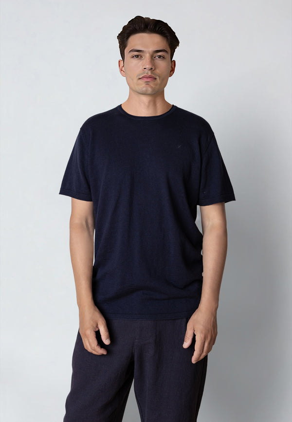 Clean Cut Copenhagen Thomas knitted t-shirt T-shirts S/S Navy