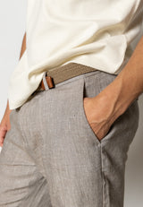 Clean Cut Copenhagen Tokyo Roman linen pants Bukser Khaki Melange