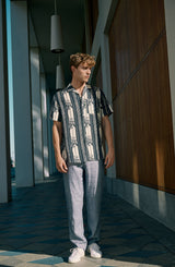 Clean Cut Copenhagen Tokyo Roman linen pants Bukser Navy Melange