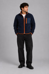 Fat Moose WOOD FLEECE JACKET Fleece Navy/Dusty orange