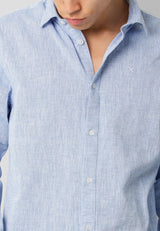 Clean Cut Copenhagen Jamie cotton/linen shirt Skjorte L/S Blå Melange