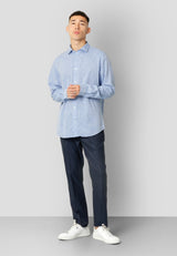 Clean Cut Copenhagen Jamie cotton/linen shirt Skjorte L/S Blå Melange