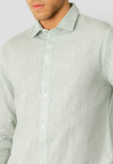 Clean Cut Copenhagen Jamie cotton/linen shirt Skjorte L/S Minty Green Melange