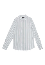 Clean Cut Copenhagen Jamie cotton/linen striped shirt Skjorte L/S Minty/Ecru